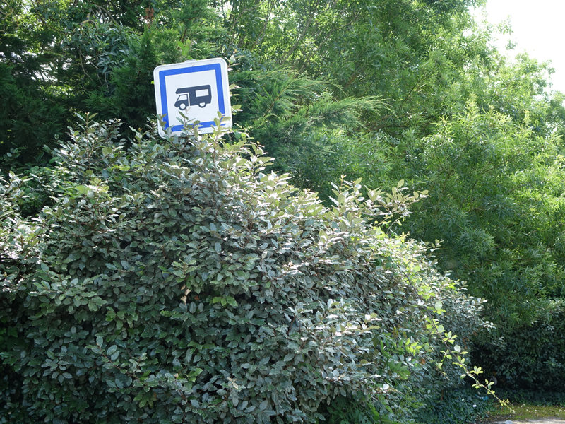 View of motorhome parking sign