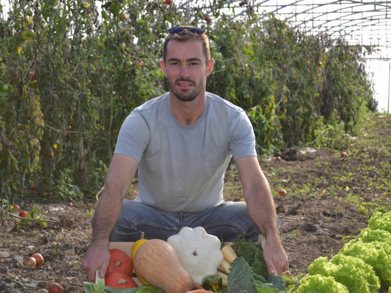 Mickael Vinet et ses légumes