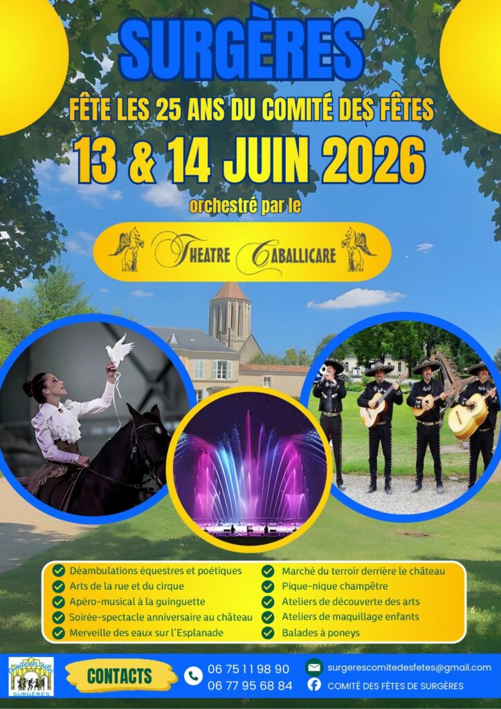 affiche des 25 ans du comité des fêtes de Surgères
