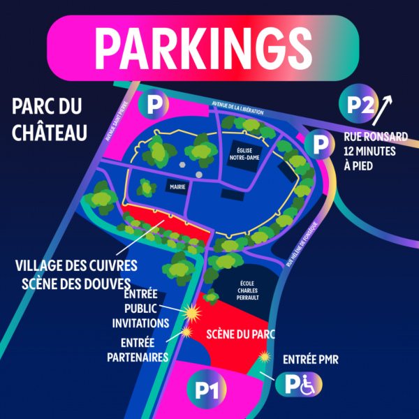 plan des parkings du Surgères Brass Festival
